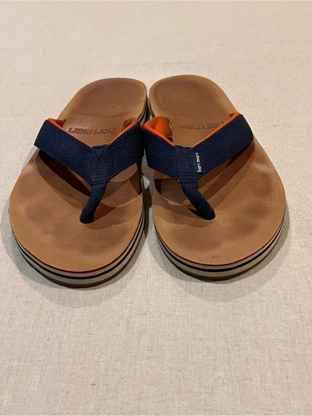 Hari Mari Scouts Nubuck Leather Flip Flops With Nylon Webbing Strap Men’s 13/14